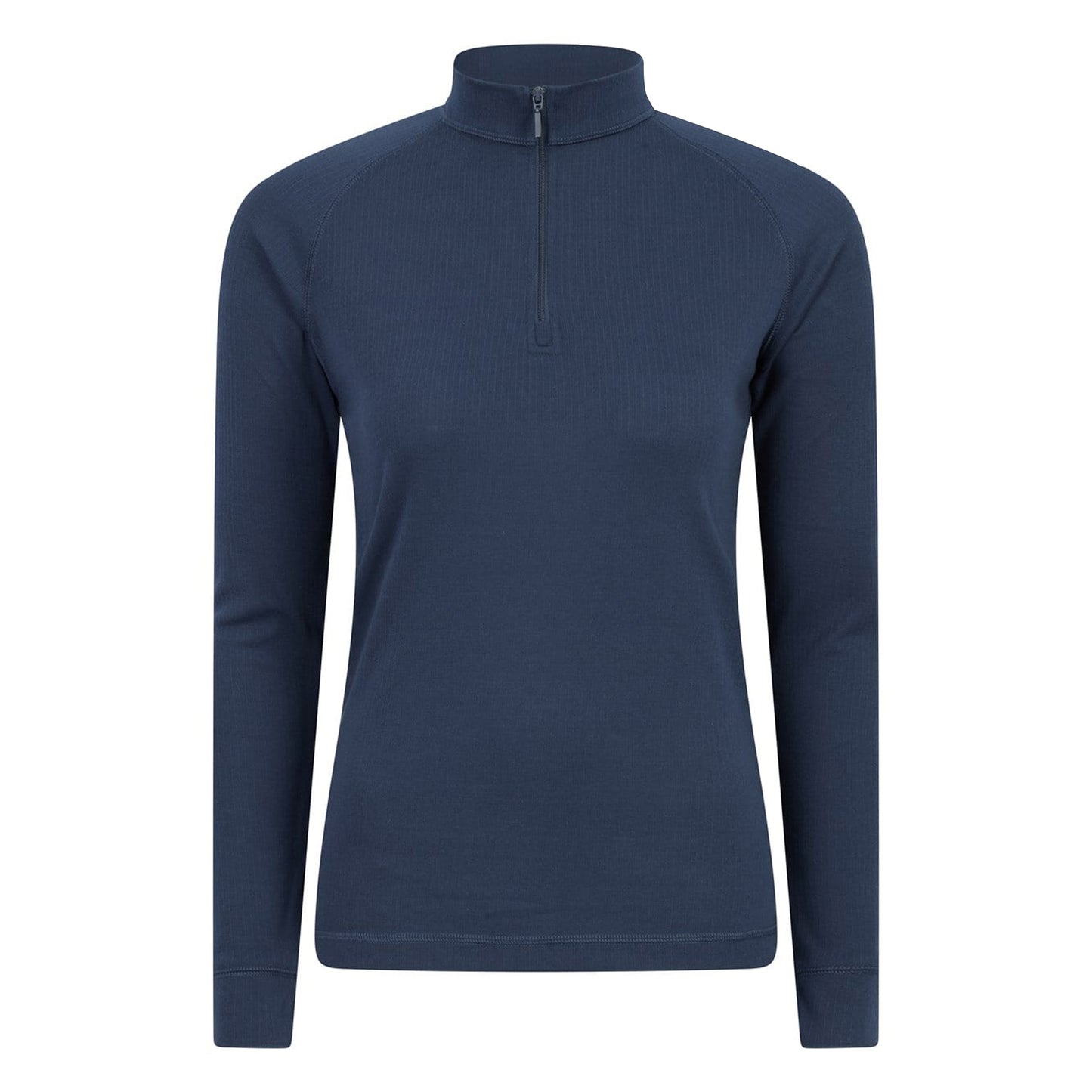 Navy - Front - Mountain Warehouse Womens-Ladies Talus Zip Neck Long-Sleeved Thermal Top