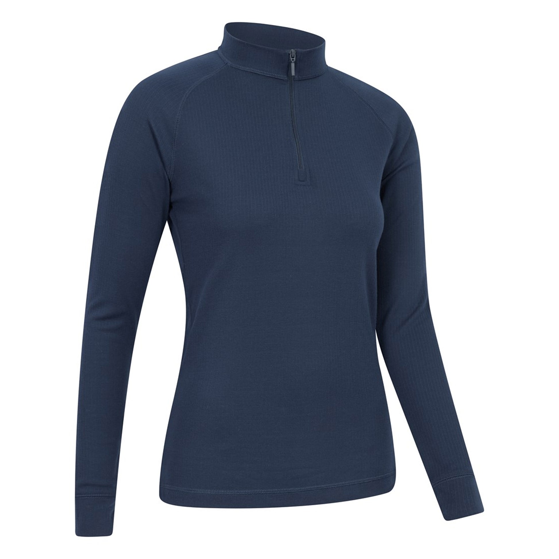 Navy - Back - Mountain Warehouse Womens-Ladies Talus Zip Neck Long-Sleeved Thermal Top