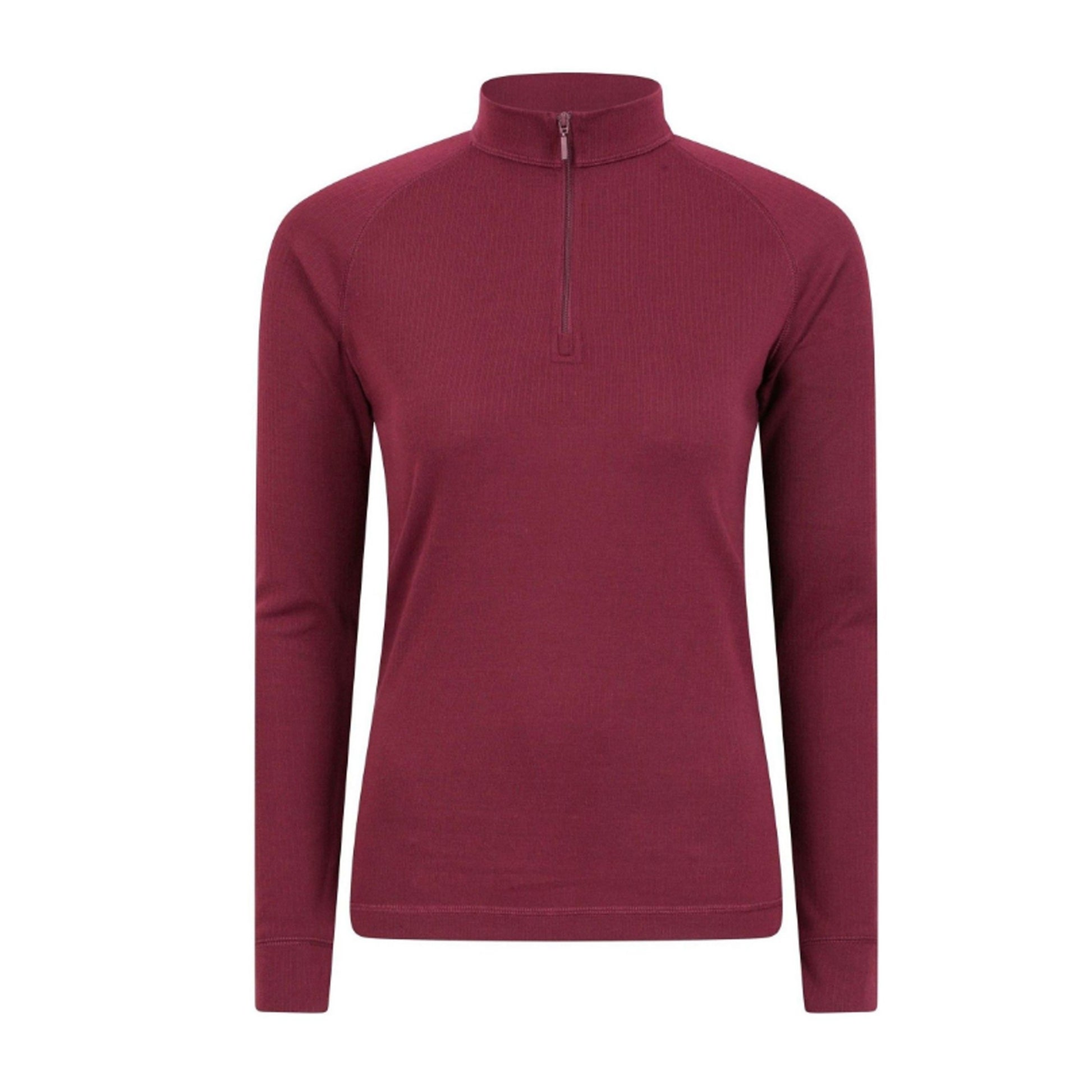 Pink - Front - Mountain Warehouse Womens-Ladies Talus Zip Neck Long-Sleeved Thermal Top