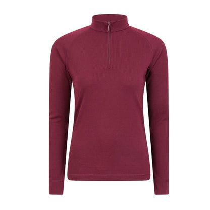 Pink - Front - Mountain Warehouse Womens-Ladies Talus Zip Neck Long-Sleeved Thermal Top