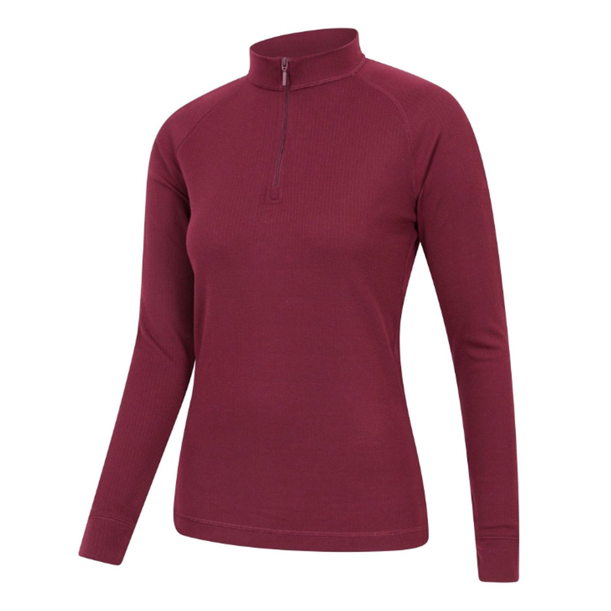 Pink - Side - Mountain Warehouse Womens-Ladies Talus Zip Neck Long-Sleeved Thermal Top