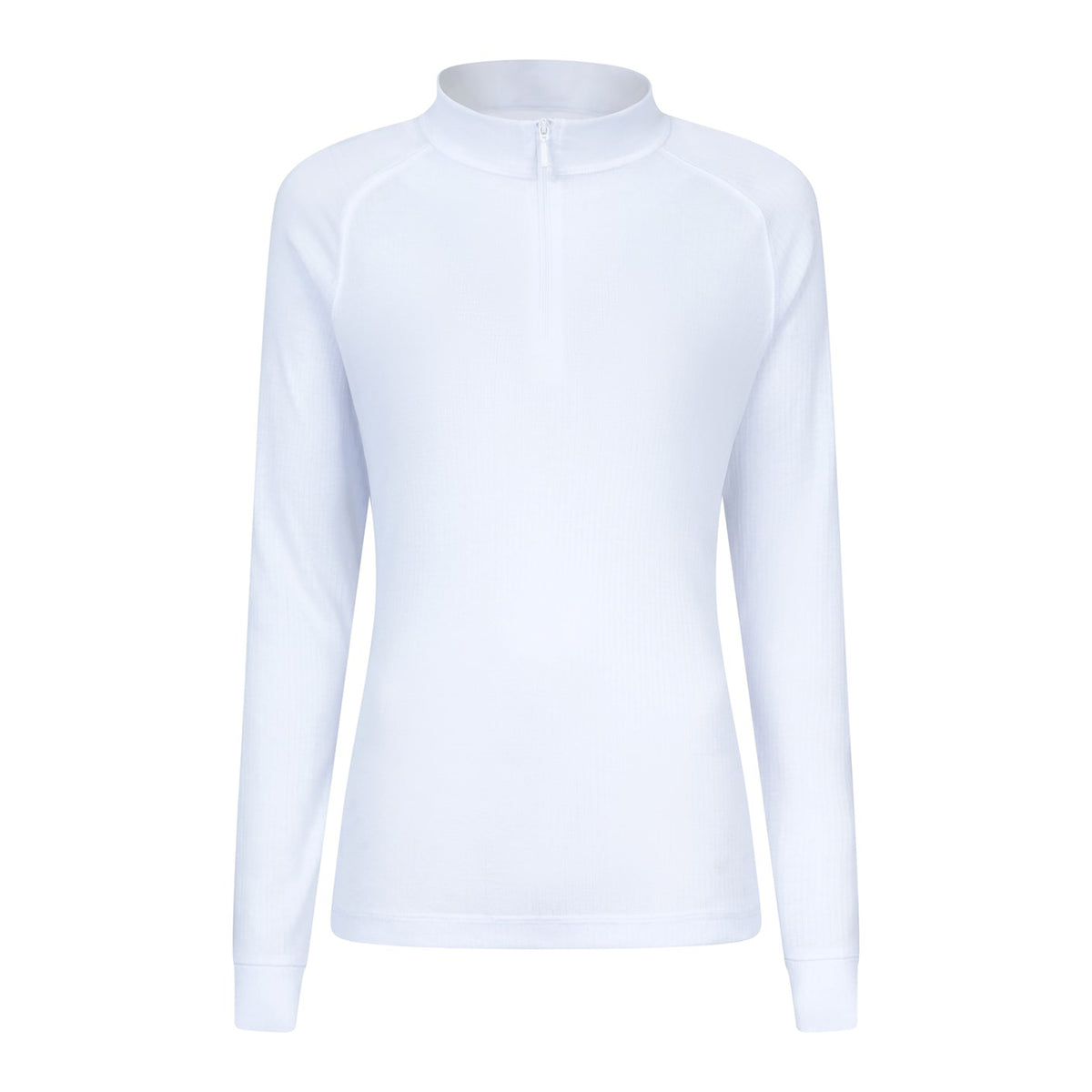 White - Front - Mountain Warehouse Womens-Ladies Talus Zip Neck Long-Sleeved Thermal Top
