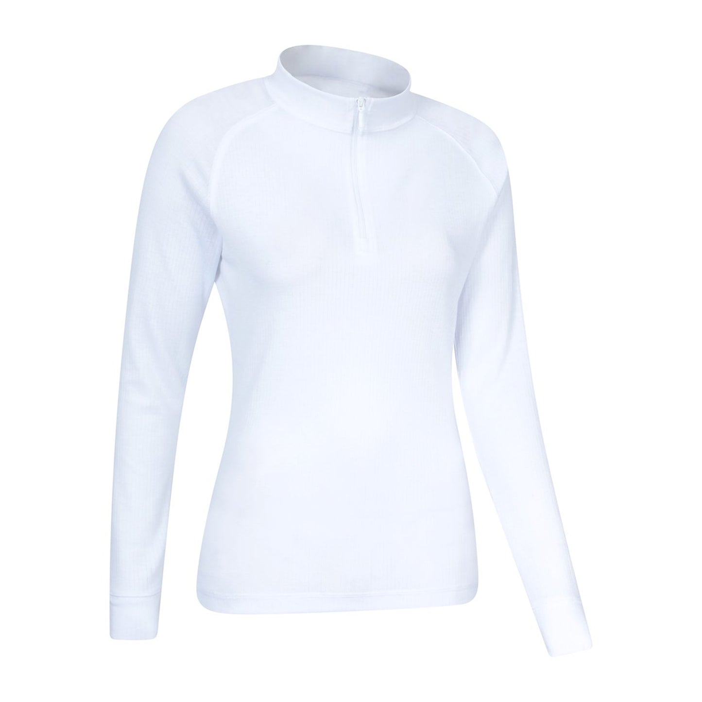 White - Back - Mountain Warehouse Womens-Ladies Talus Zip Neck Long-Sleeved Thermal Top