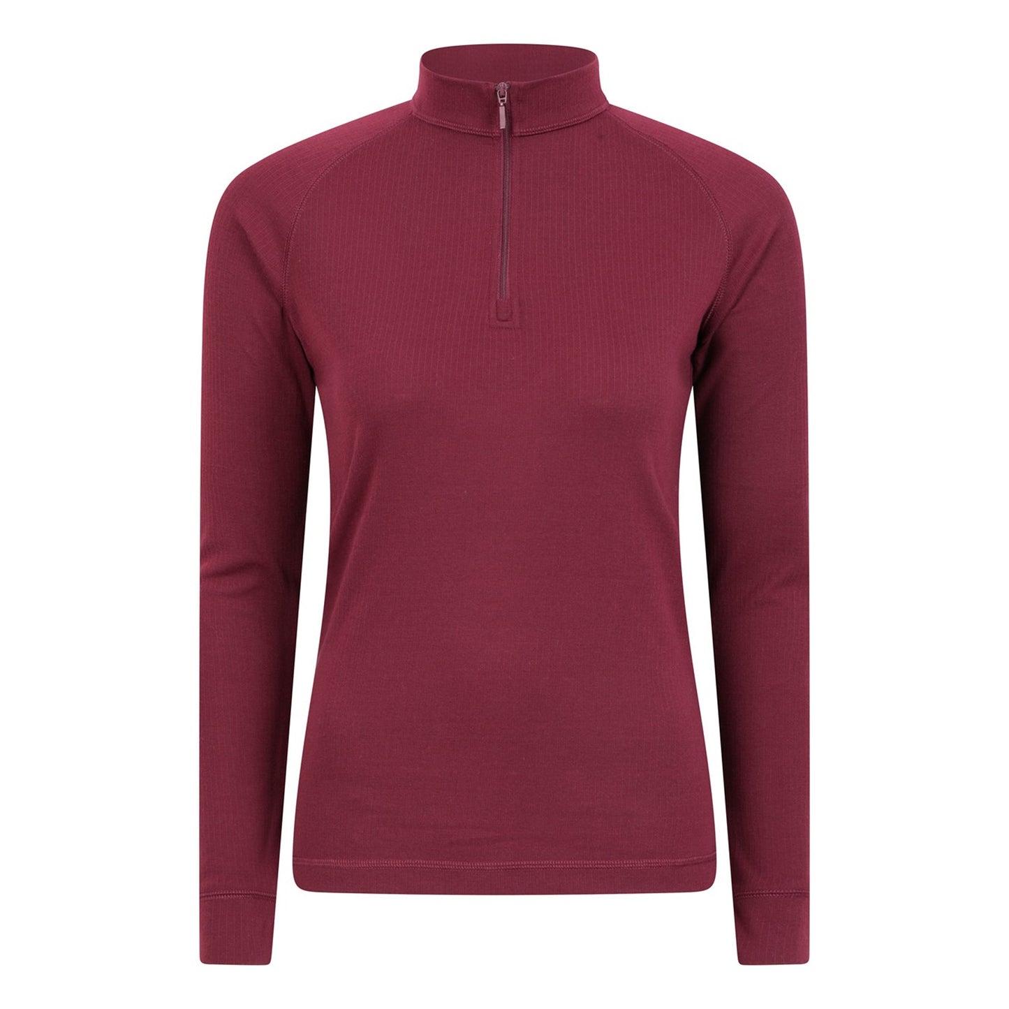 Berry - Front - Mountain Warehouse Womens-Ladies Talus Zip Neck Long-Sleeved Thermal Top