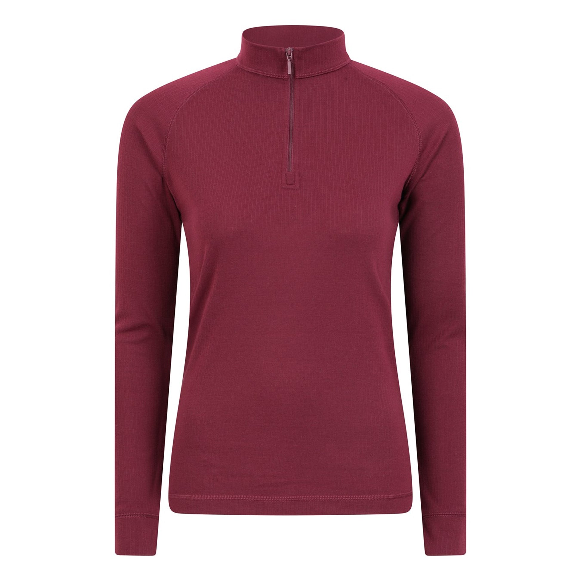 Berry - Front - Mountain Warehouse Womens-Ladies Talus Zip Neck Long-Sleeved Thermal Top
