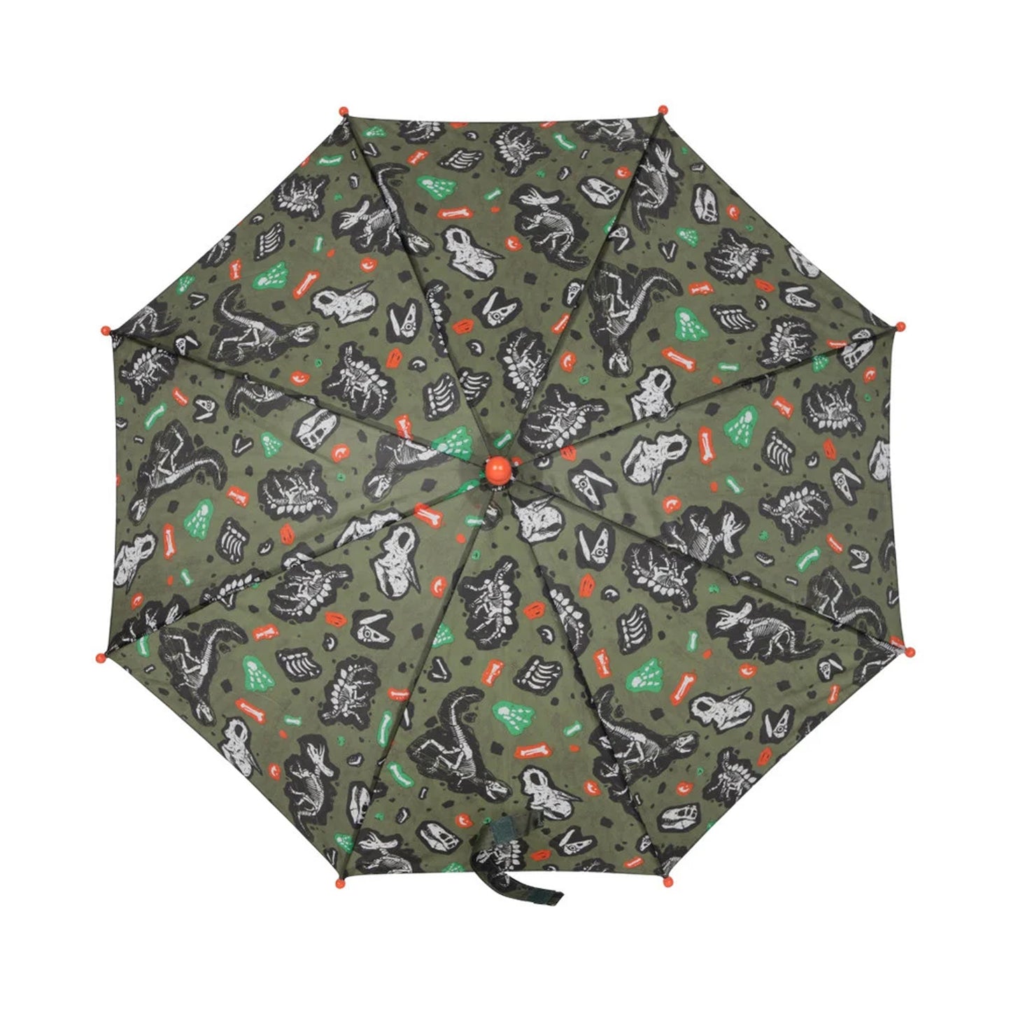 Dark Green - Back - Mountain Warehouse Childrens-Kids Dinosaur Skeleton Folding Umbrella