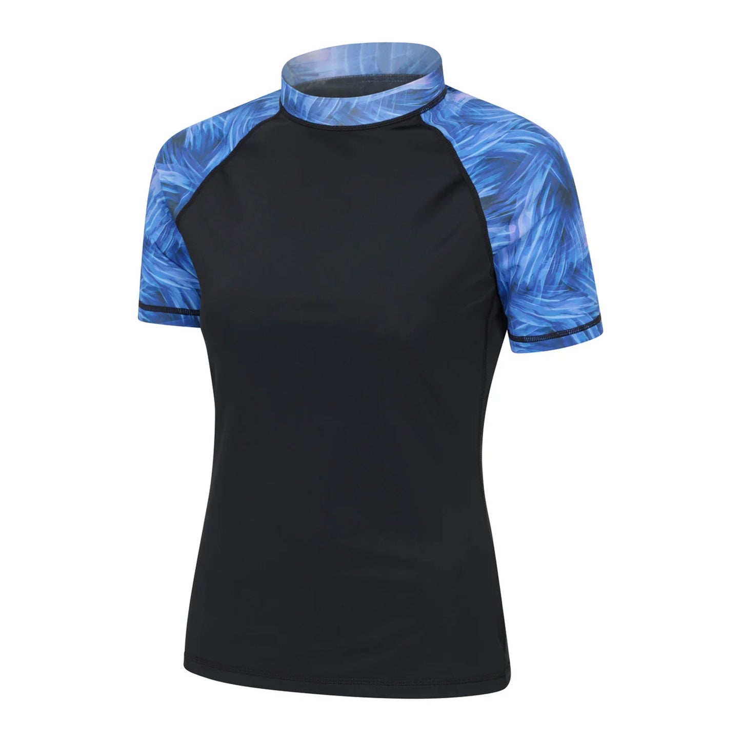 Teal - Side - Mountain Warehouse Womens-Ladies Patterned Rash Guard