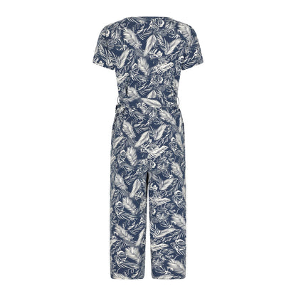 Dark Blue - Back - Mountain Warehouse Womens-Ladies Santorini Leaves Wrap Jumpsuit