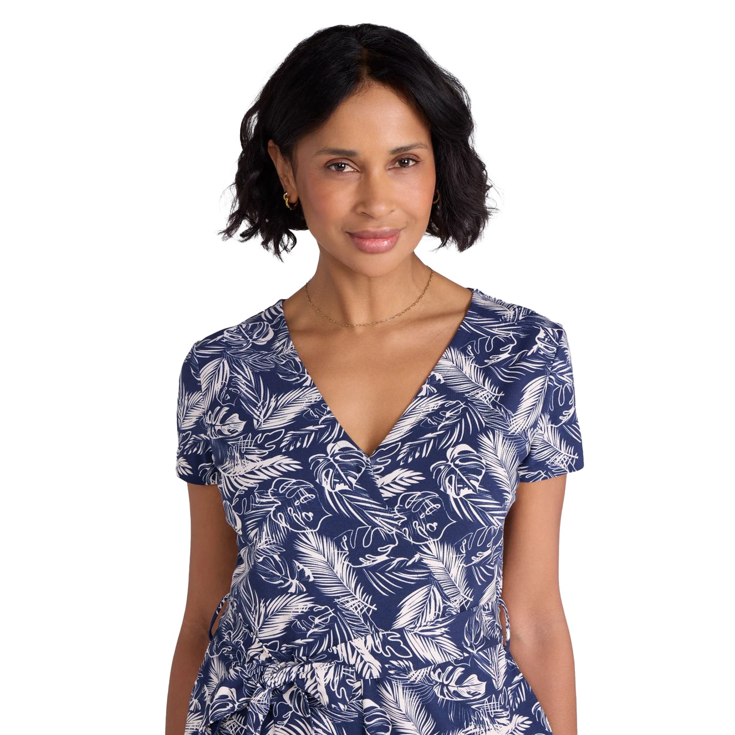 Dark Blue - Side - Mountain Warehouse Womens-Ladies Santorini Leaves Wrap Jumpsuit