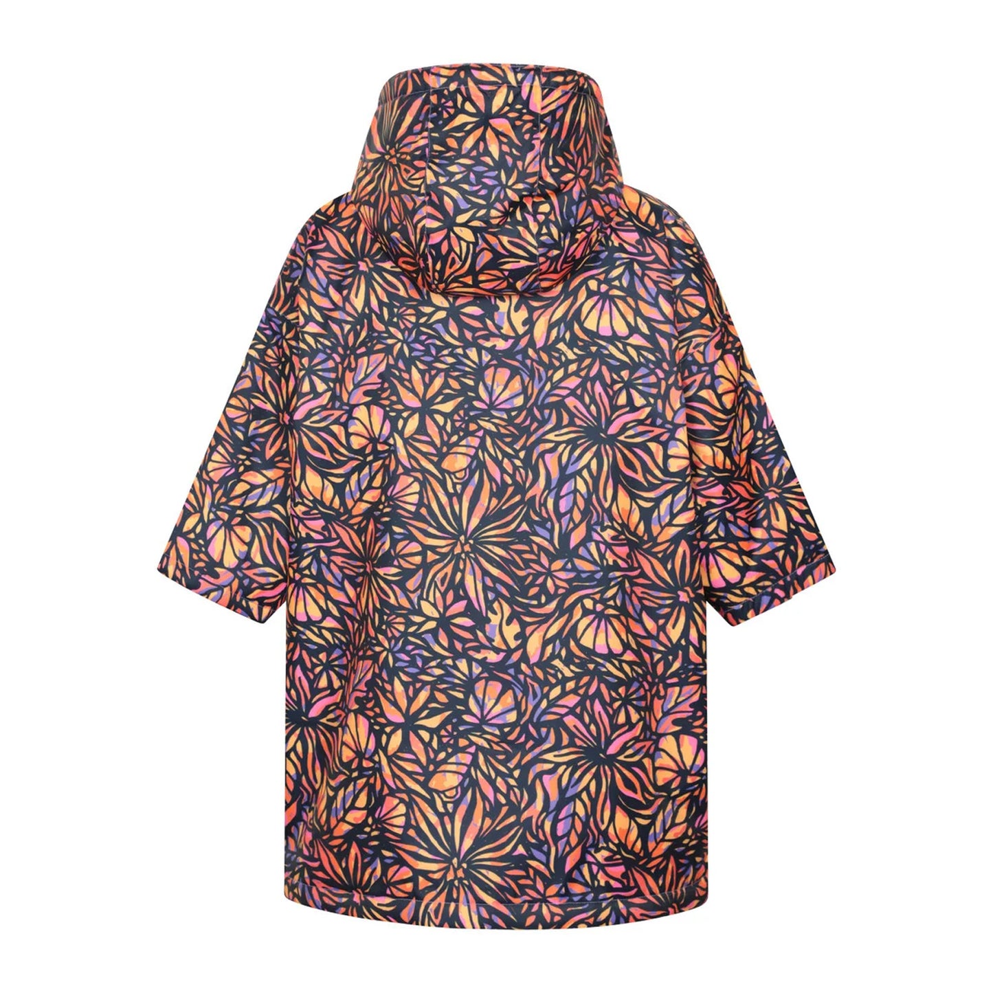Navy - Back - Mountain Warehouse Childrens-Kids Tidal Flowers Waterproof Changing Robe