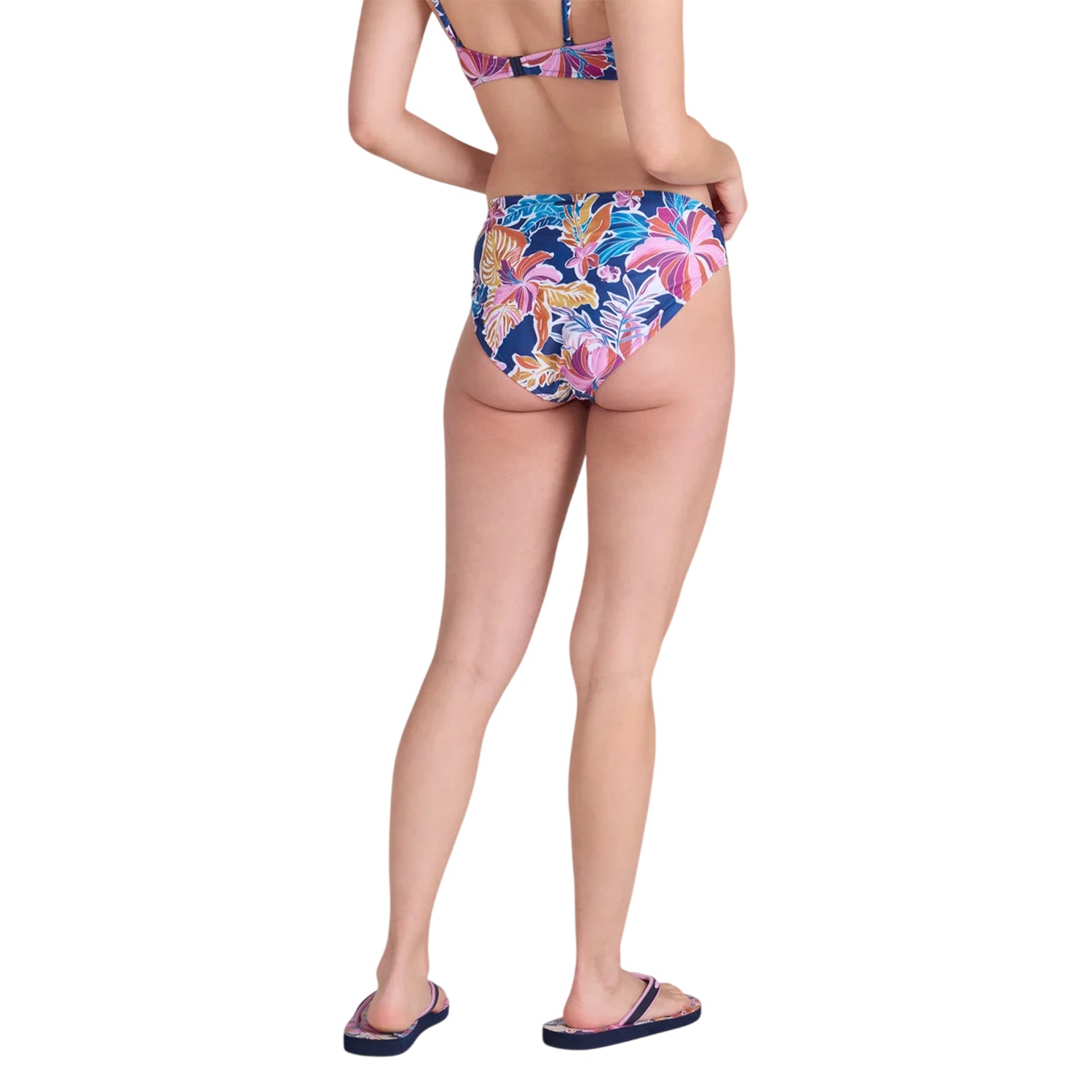 Purple - Back - Animal Womens-Ladies Docks Flowers Bikini Bottoms