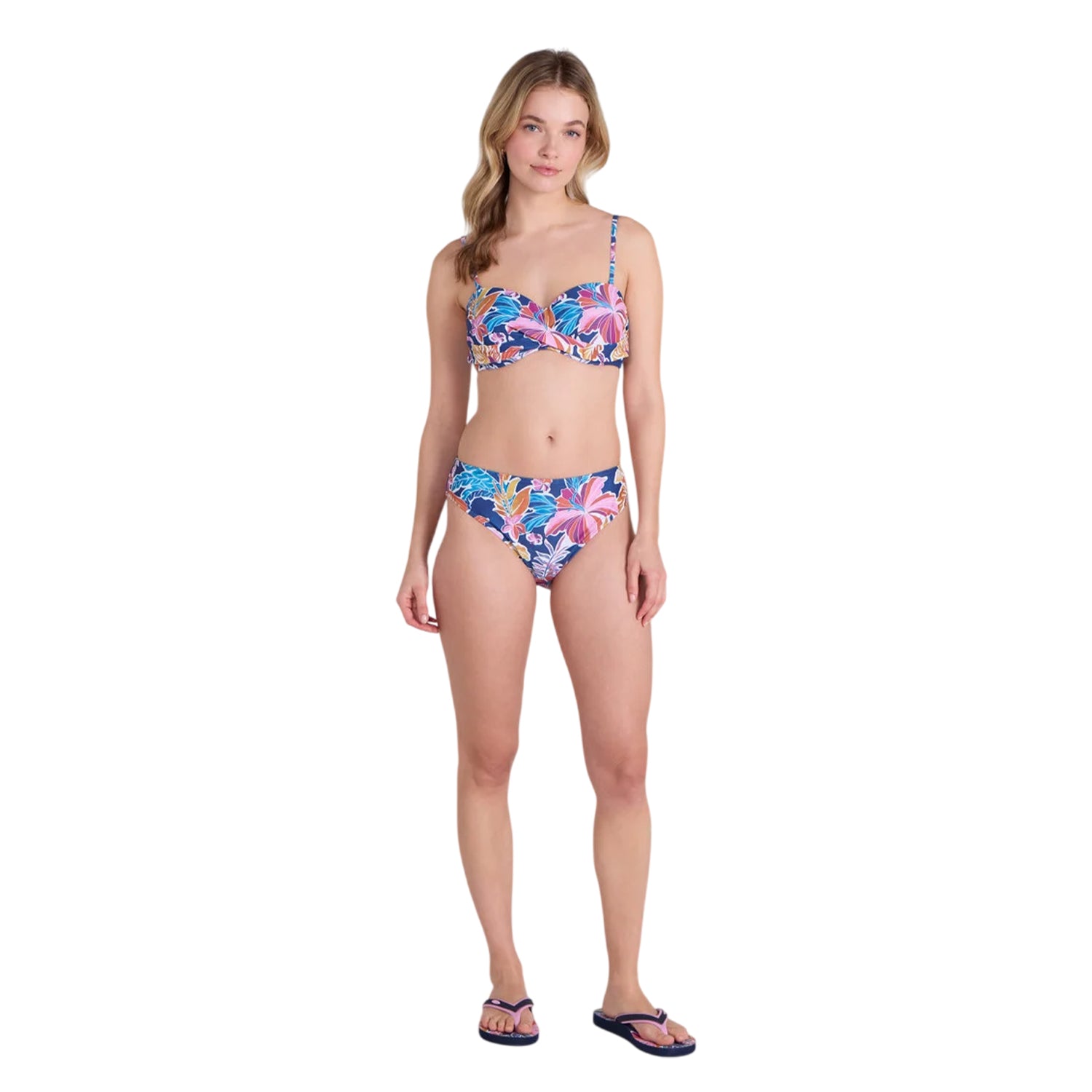 Purple - Side - Animal Womens-Ladies Docks Flowers Bikini Bottoms