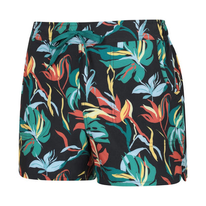 Black - Side - Mountain Warehouse Womens-Ladies Patterned Stretch Flowers Boardshorts