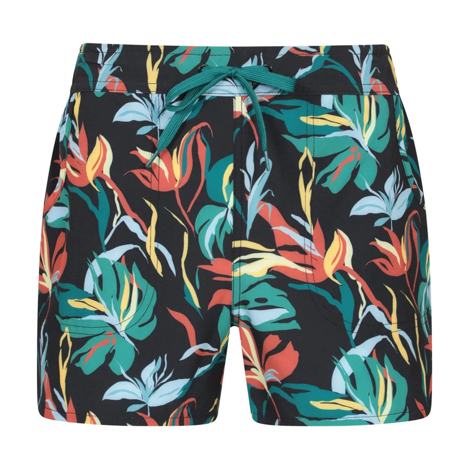 Black - Front - Mountain Warehouse Womens-Ladies Patterned Stretch Flowers Boardshorts