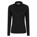 Black - Front - Mountain Warehouse Womens-Ladies Talus Zip Neck Long-Sleeved Thermal Top