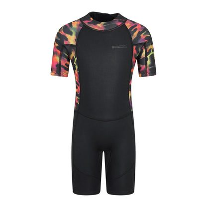 Red - Front - Mountain Warehouse Childrens-Kids Shorty Printed Wetsuit