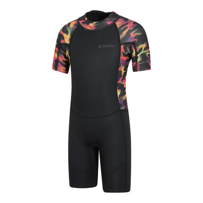 Red - Side - Mountain Warehouse Childrens-Kids Shorty Printed Wetsuit