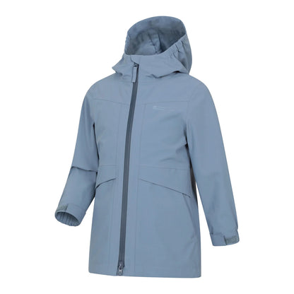 Blue - Side - Mountain Warehouse Childrens-Kids April Waterproof Jacket
