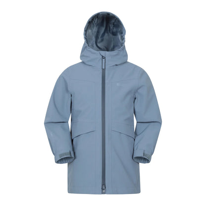 Blue - Front - Mountain Warehouse Childrens-Kids April Waterproof Jacket