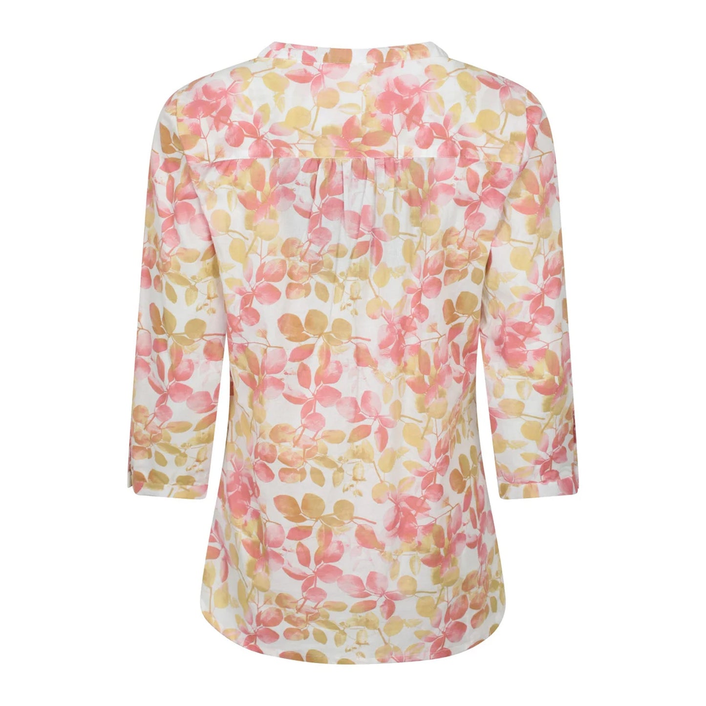 Coral - Back - Mountain Warehouse Womens-Ladies Petra Leaf Print 3-4 Sleeve Blouse