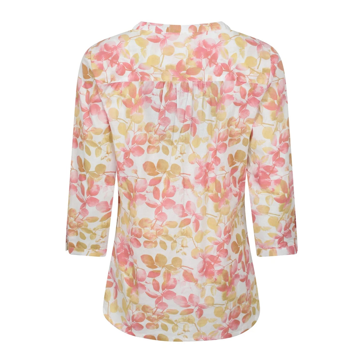 Coral - Back - Mountain Warehouse Womens-Ladies Petra Leaf Print 3-4 Sleeve Blouse
