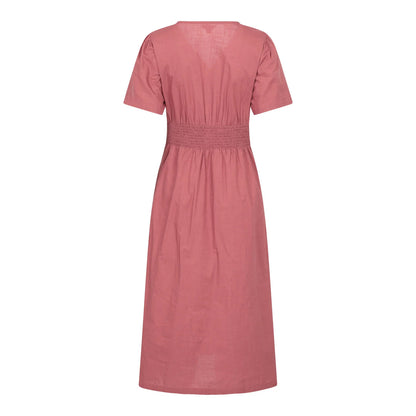 Pink - Back - Mountain Warehouse Womens-Ladies Riviera Button Through Midi Dress