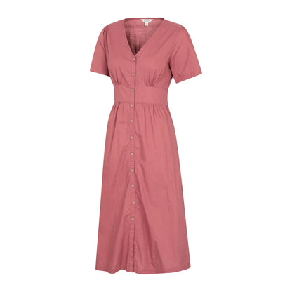 Pink - Side - Mountain Warehouse Womens-Ladies Riviera Button Through Midi Dress