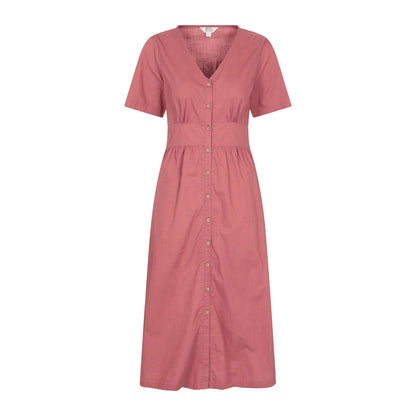 Pink - Front - Mountain Warehouse Womens-Ladies Riviera Button Through Midi Dress