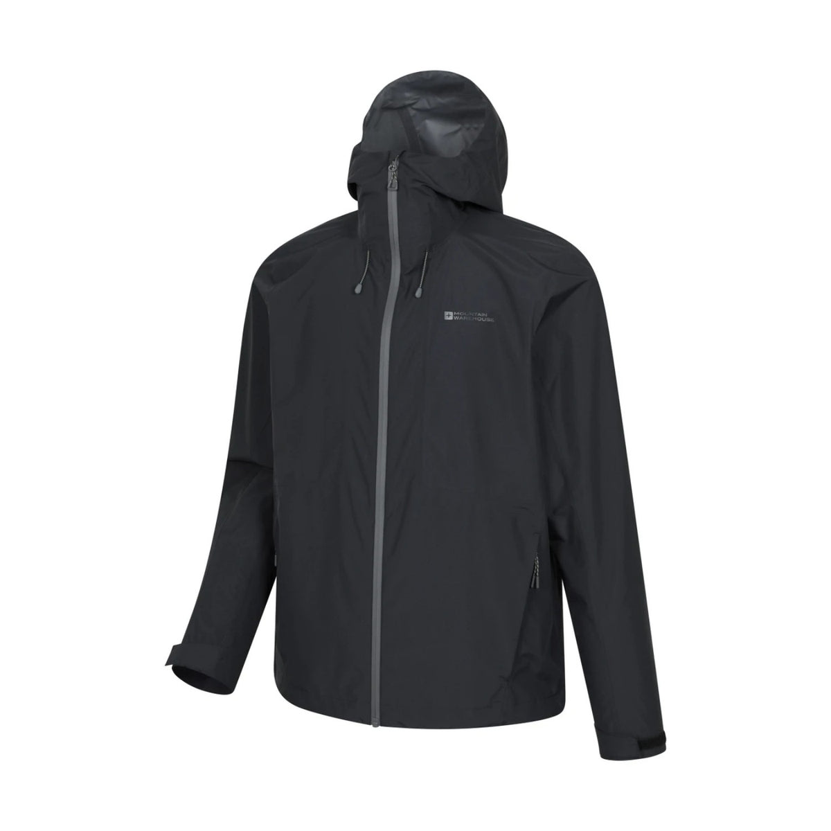 Black - Side - Mountain Warehouse Mens Aerovent 2.5 Layer Stretch Waterproof Jacket