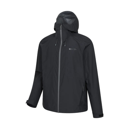Black - Side - Mountain Warehouse Mens Aerovent 2.5 Layer Stretch Waterproof Jacket