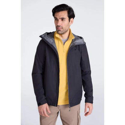 Black - Close up - Mountain Warehouse Mens Aerovent 2.5 Layer Stretch Waterproof Jacket