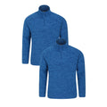Blue - Front - Mountain Warehouse Mens Snowdon Fleece Top (Pack of 2)