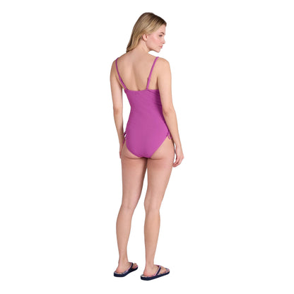 Purple - Lifestyle - Animal Womens-Ladies Madelyn Side Tie One Piece Swimsuit