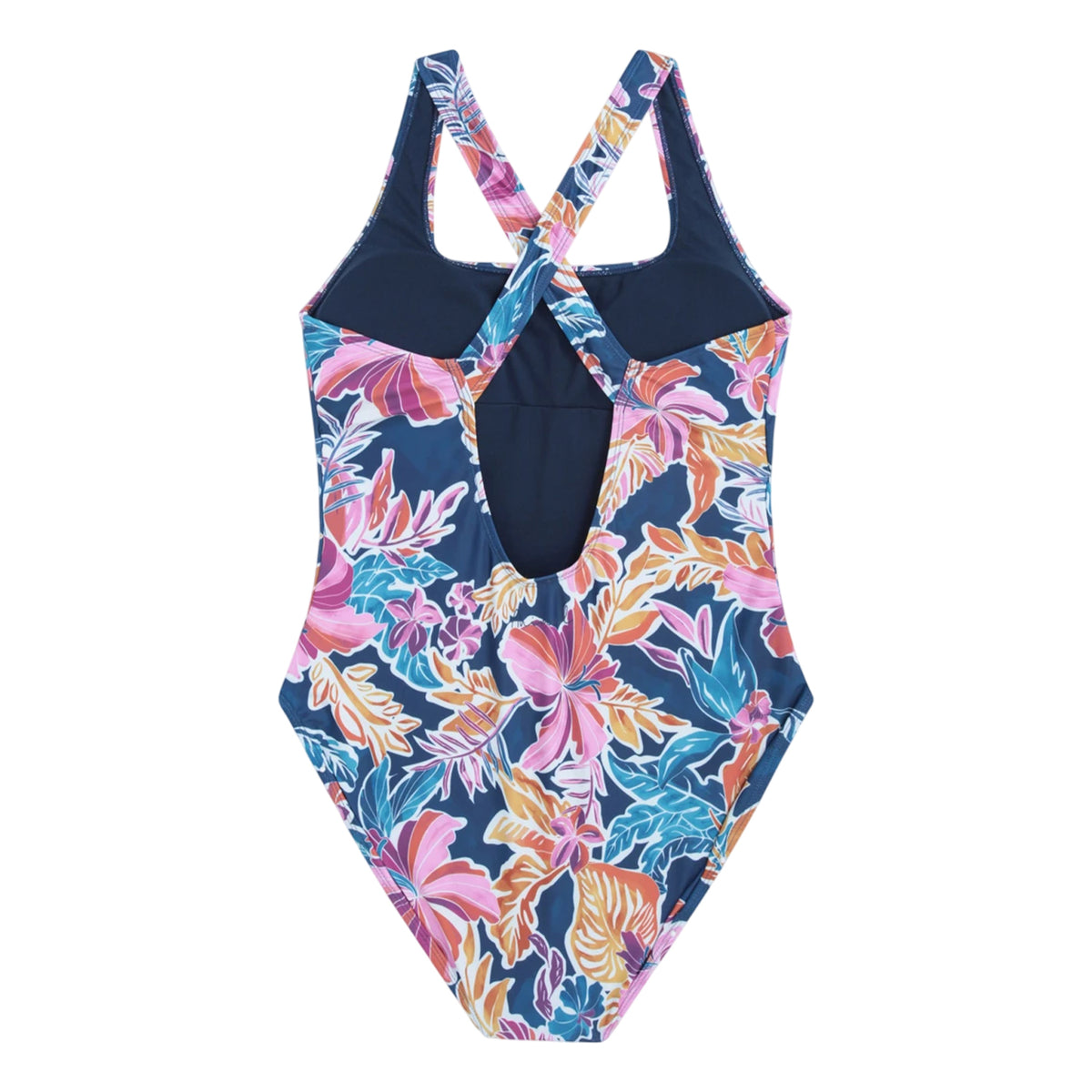 Navy - Back - Animal Womens-Ladies Mia Cross Back One Piece Swimsuit