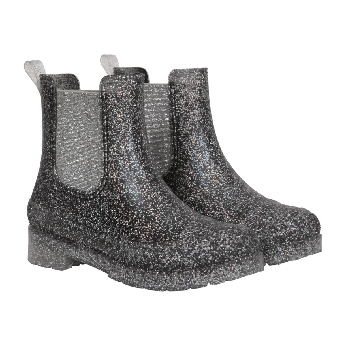 Black - Pack Shot - Mountain Warehouse Childrens-Kids Ziggy Glitter Wellington Boots