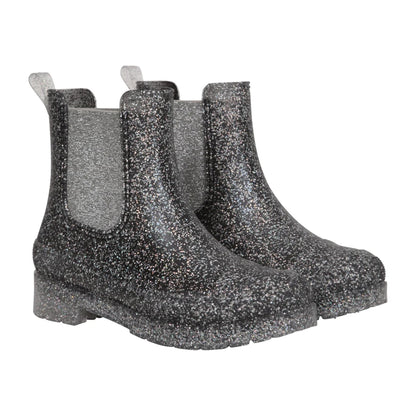 Black - Pack Shot - Mountain Warehouse Childrens-Kids Ziggy Glitter Wellington Boots