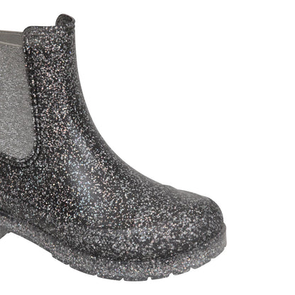 Black - Close up - Mountain Warehouse Childrens-Kids Ziggy Glitter Wellington Boots