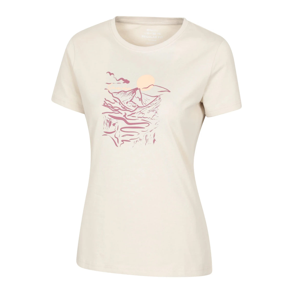 Beige - Side - Mountain Warehouse Womens-Ladies Snowdon Mountain Relaxed Fit T-Shirt
