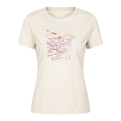 Beige - Front - Mountain Warehouse Womens-Ladies Snowdon Mountain Relaxed Fit T-Shirt