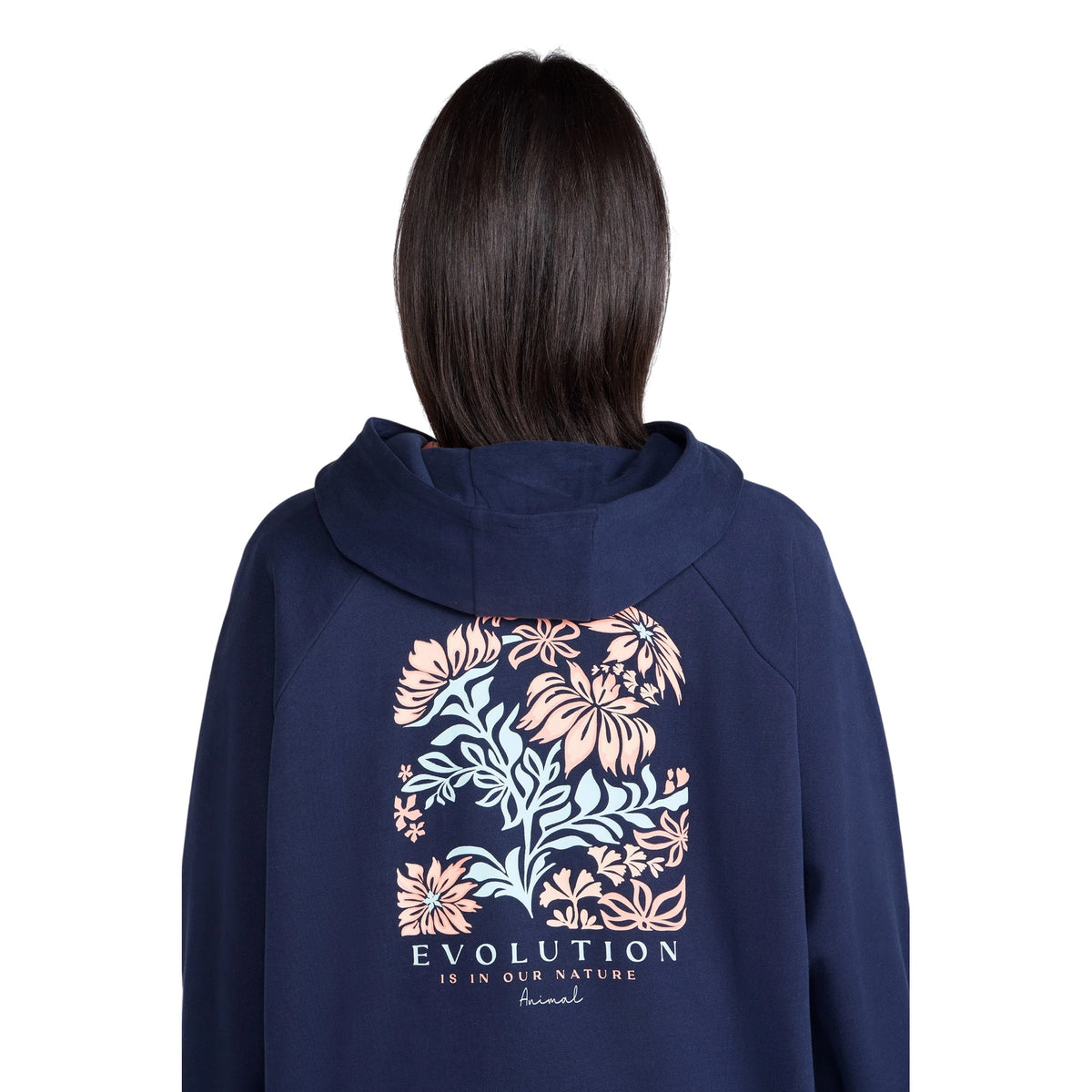 Indigo - Side - Animal Womens-Ladies Kaya Floral Raglan Hoodie