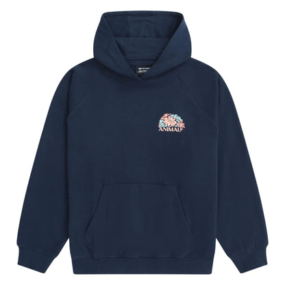 Indigo - Front - Animal Womens-Ladies Kaya Floral Raglan Hoodie