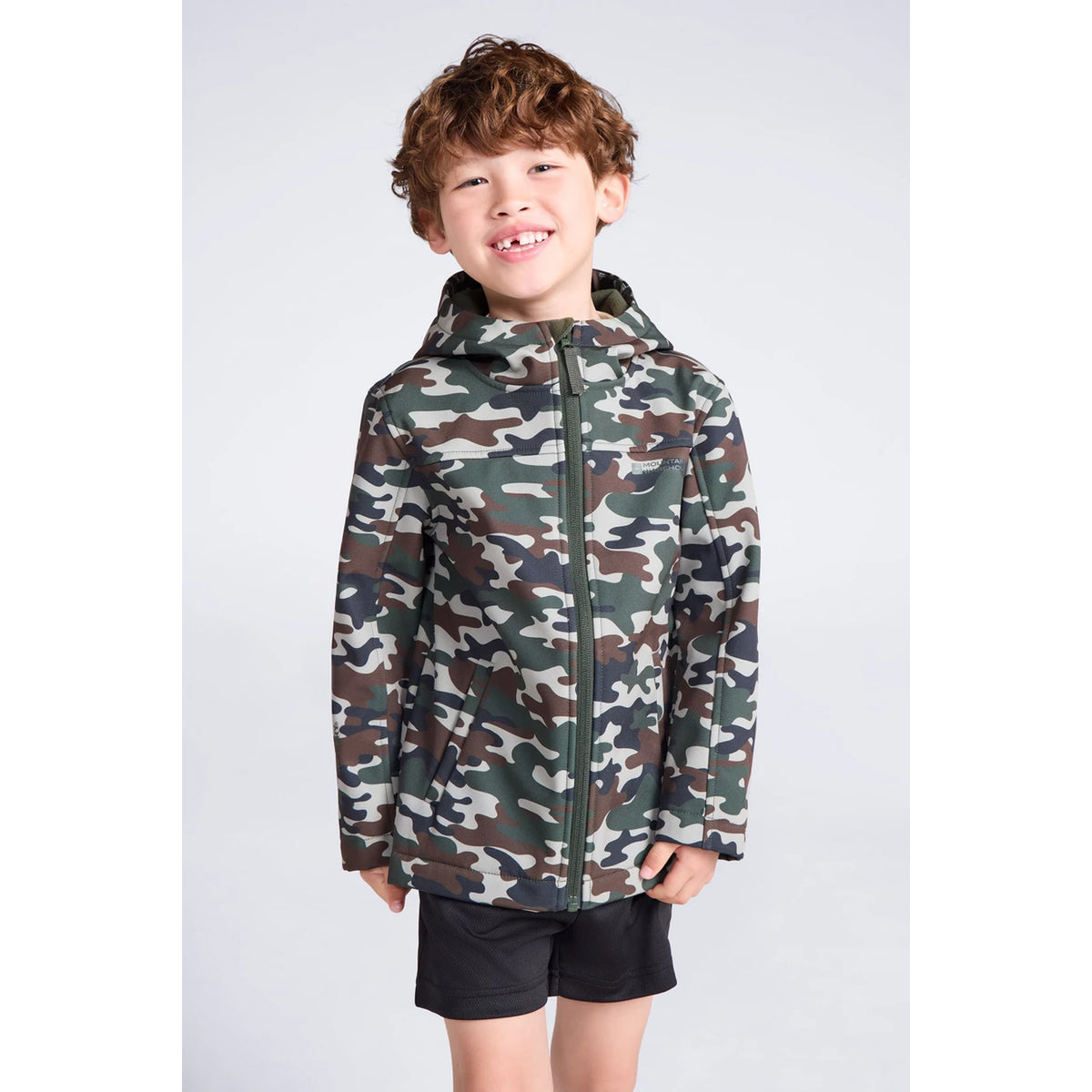 Tan - Pack Shot - Mountain Warehouse Childrens-Kids Exodus Soft Shell Jacket