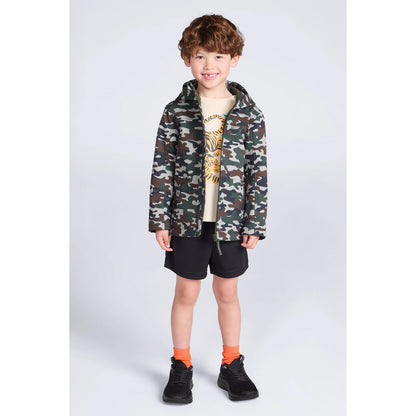 Tan - Close up - Mountain Warehouse Childrens-Kids Exodus Soft Shell Jacket