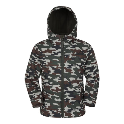 Tan - Front - Mountain Warehouse Childrens-Kids Exodus Soft Shell Jacket