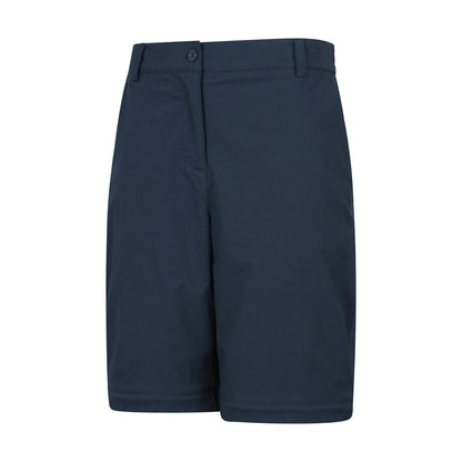 Navy - Pack Shot - Mountain Warehouse Womens-Ladies Delta Stretch Zip-Off Trousers
