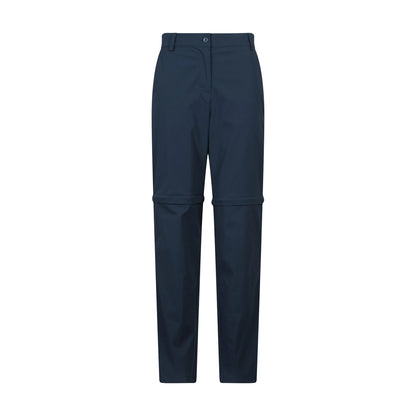 Navy - Front - Mountain Warehouse Womens-Ladies Delta Stretch Zip-Off Trousers