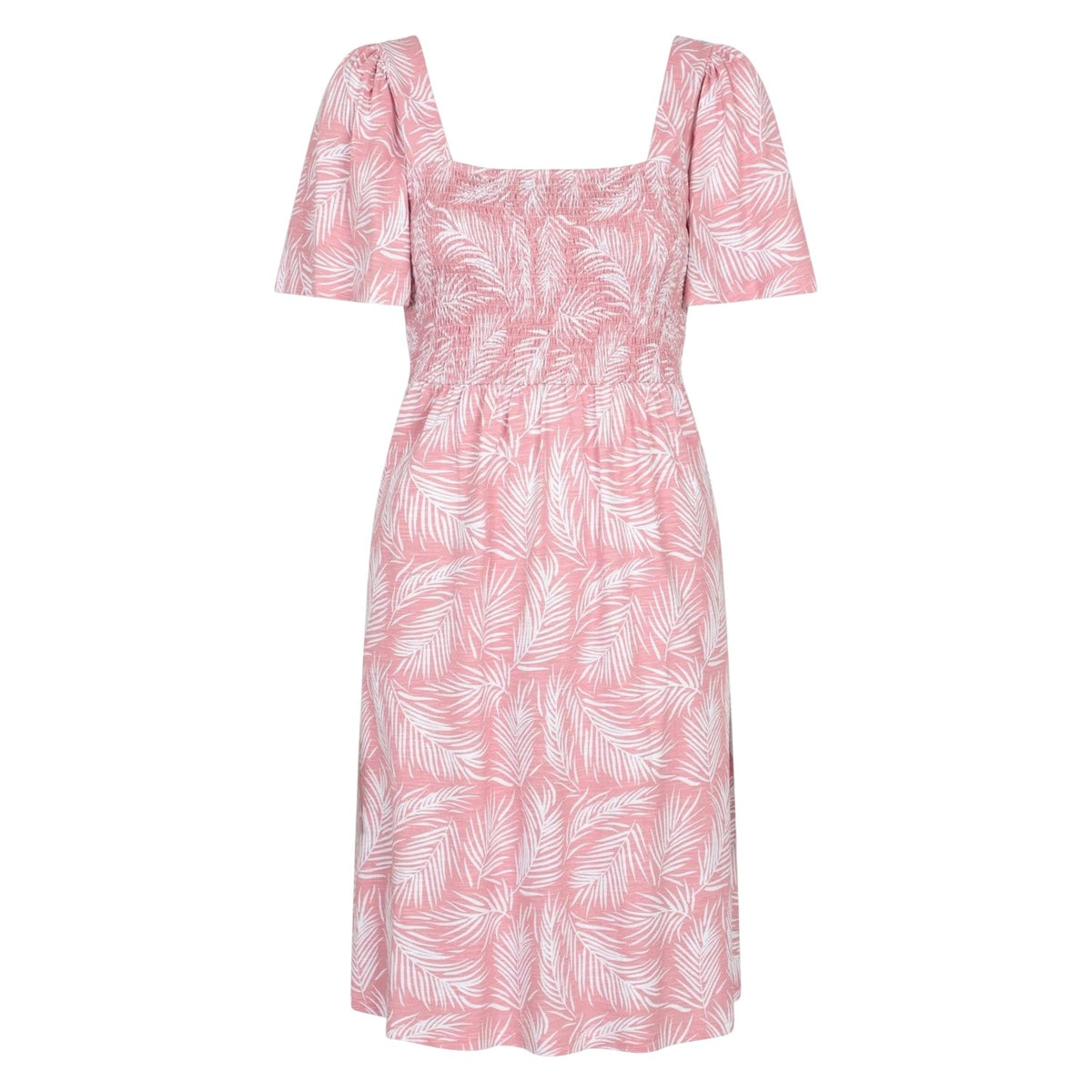 Pink - Back - Mountain Warehouse Womens-Ladies Hydra Palm Leaf Shirred Dress