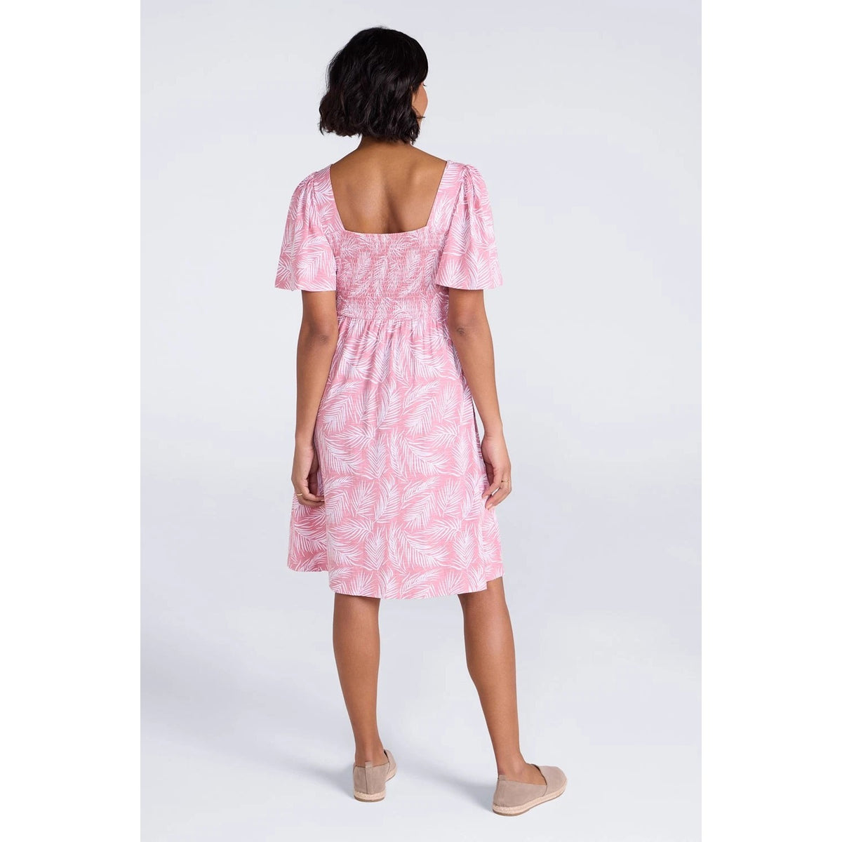 Pink - Lifestyle - Mountain Warehouse Womens-Ladies Hydra Palm Leaf Shirred Dress