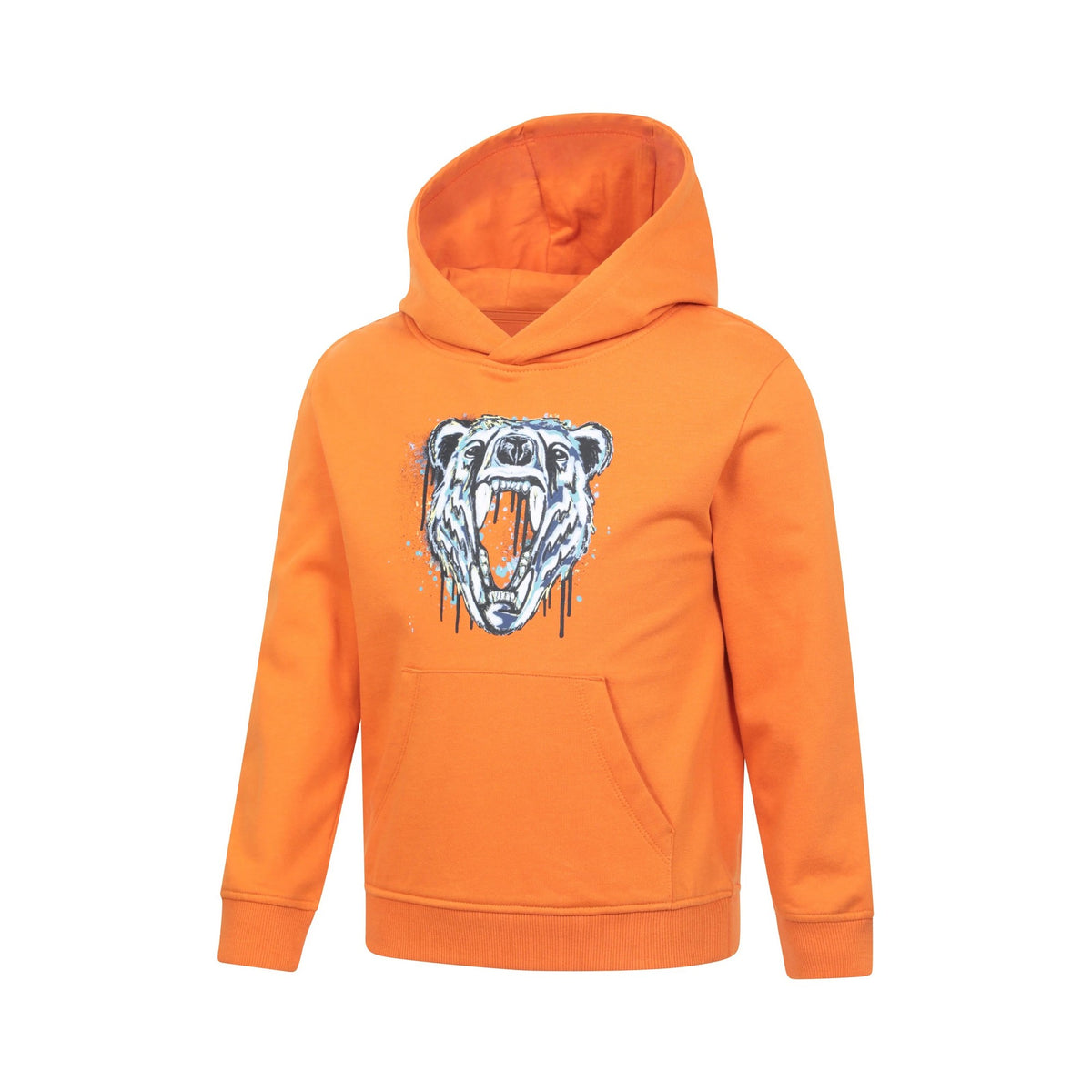 Orange - Side - Mountain Warehouse Childrens-Kids Bear Hoodie