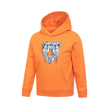 Orange - Side - Mountain Warehouse Childrens-Kids Bear Hoodie